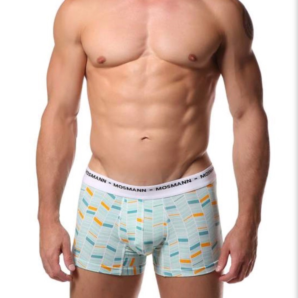Mosman Geometric Blue/Orange BAMBOO Bóxer Brief